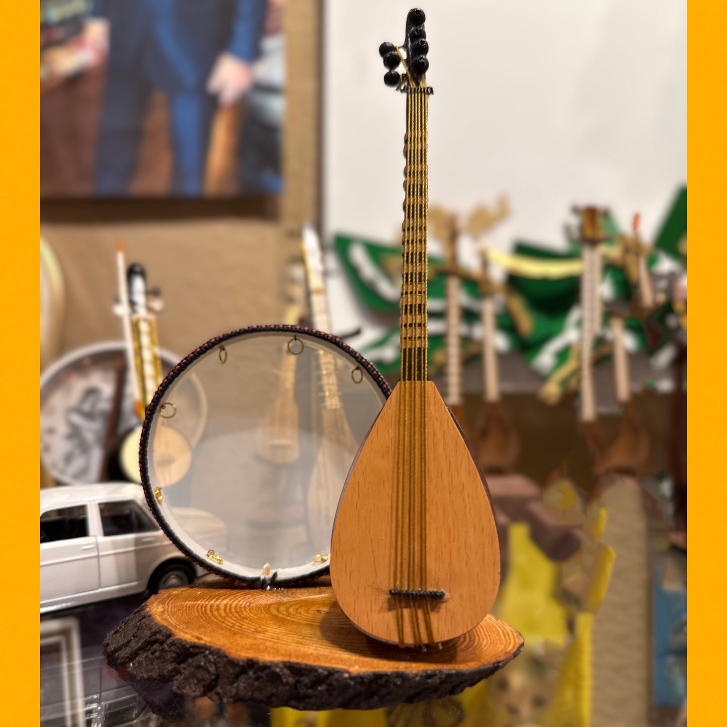 Wooden Persian Instruments (Tanbour & Tombak) for your Home Decor