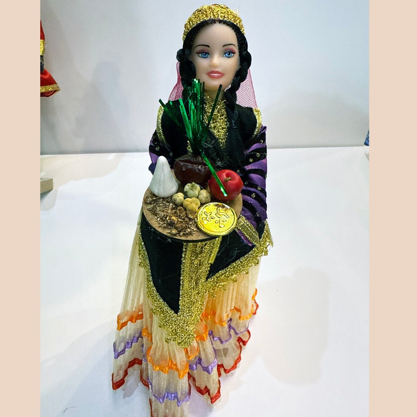 Handmade Dolls with Persian Traditional Dress with Haftseen- For Haftseen and Home Decor