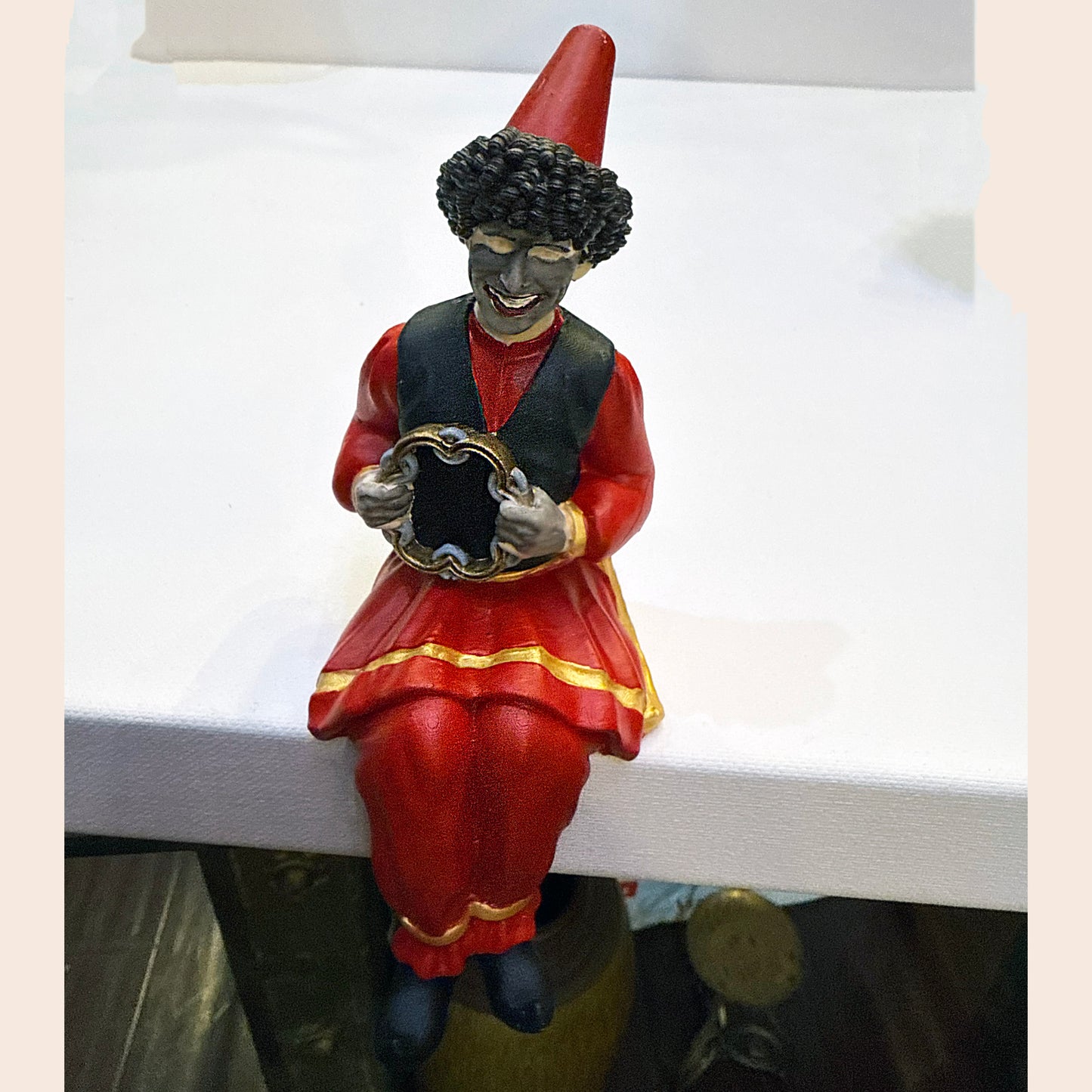 Handmade Ceramic Sculpture of Haji Firooz with Persian Traditional Dress