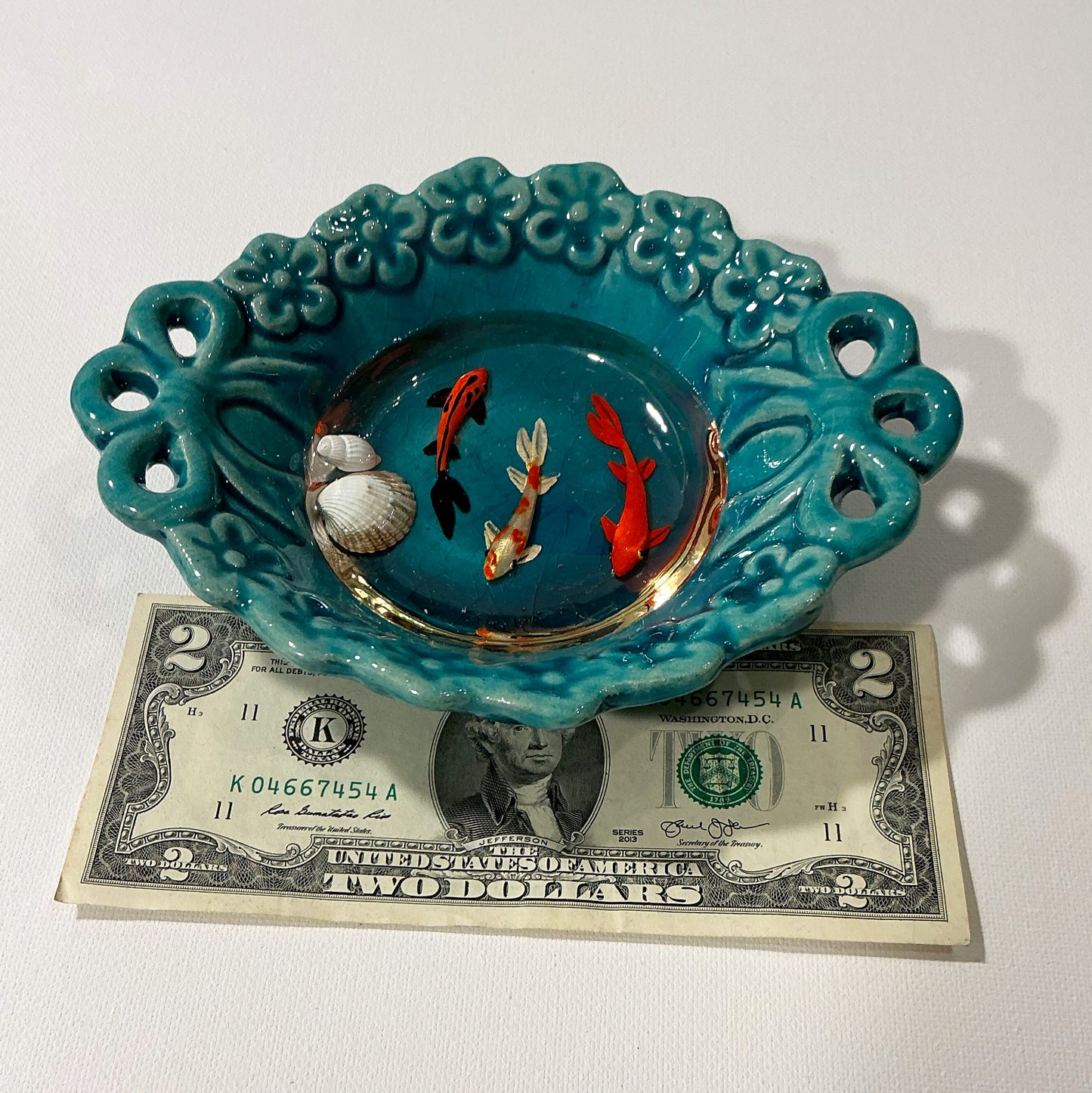Fish Bowl - Very Beautiful Turquoise Ceramic Bowl - Style#2