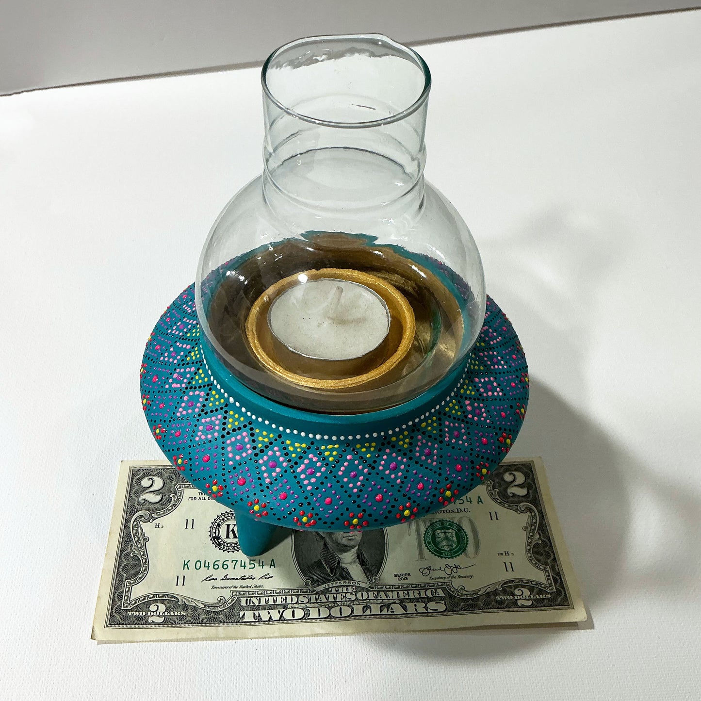 A Vintage Style Ceramic Kerosene Lamp with a Beautiful Shape