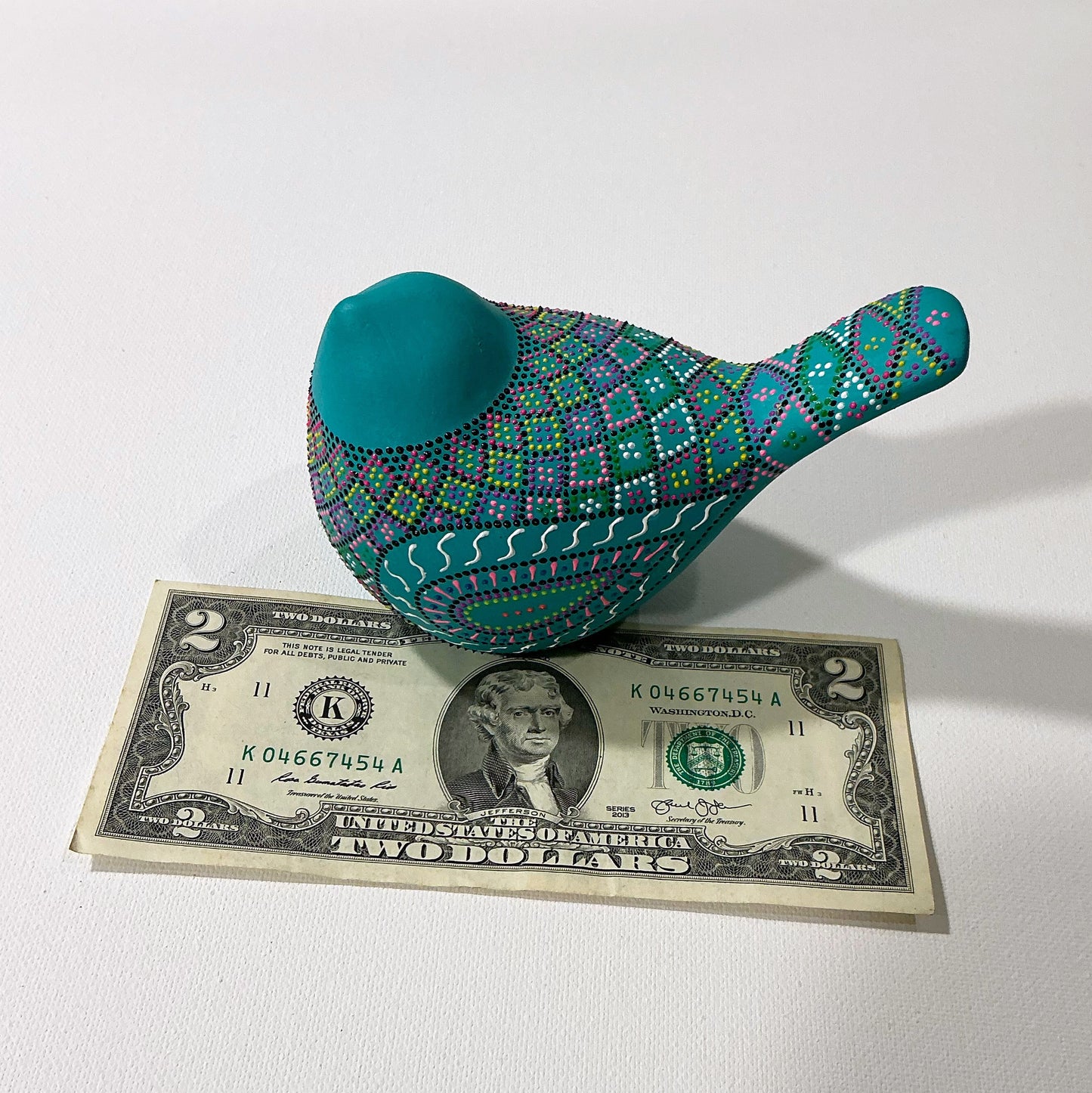 Āmen Dove - Very Beautiful Enameled Ceramic Statue - Lovely Mandala Bird!