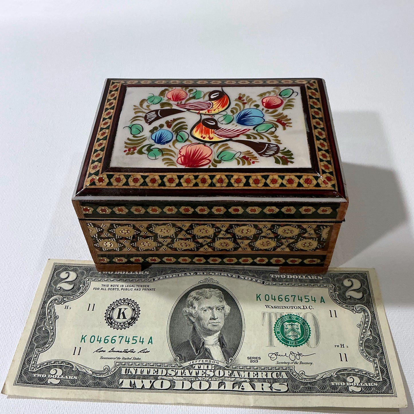 Elegant Handmade Wooden Jewelry Box - Khatamkari