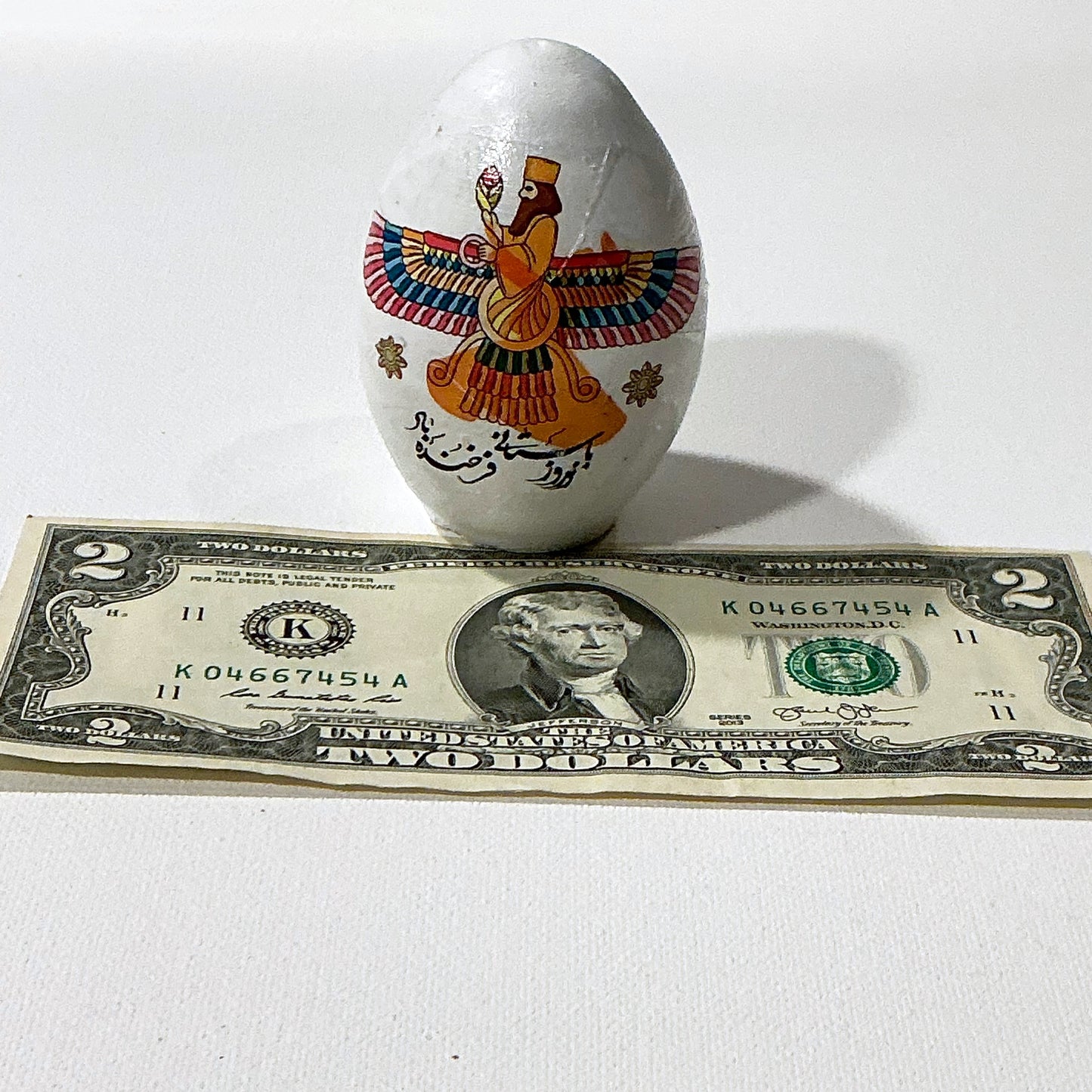 Beautiful Egg For Persian Haftseen & Home Decor, Faravahar Symbol - Style#1