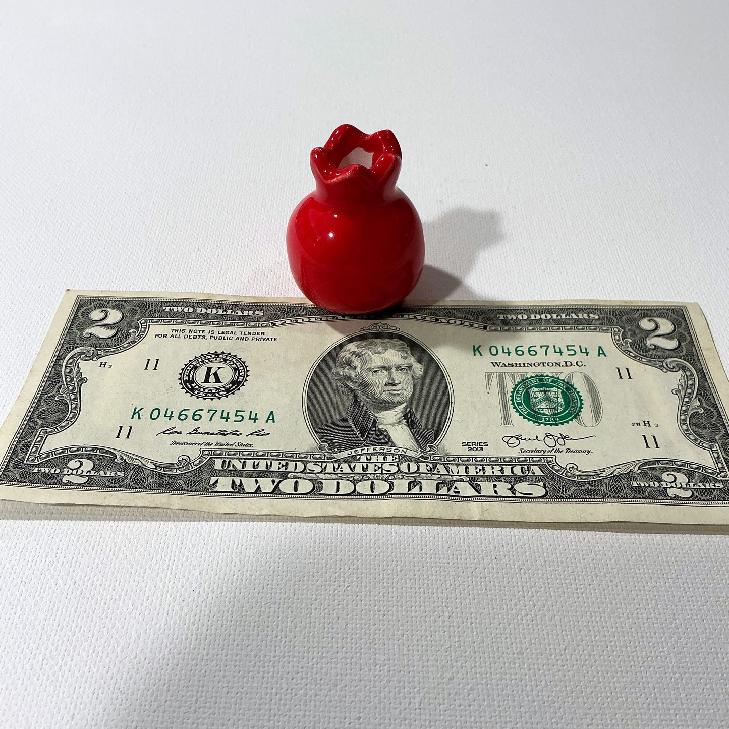 Handmade Small Ceramic Pomegranate - Bright Red