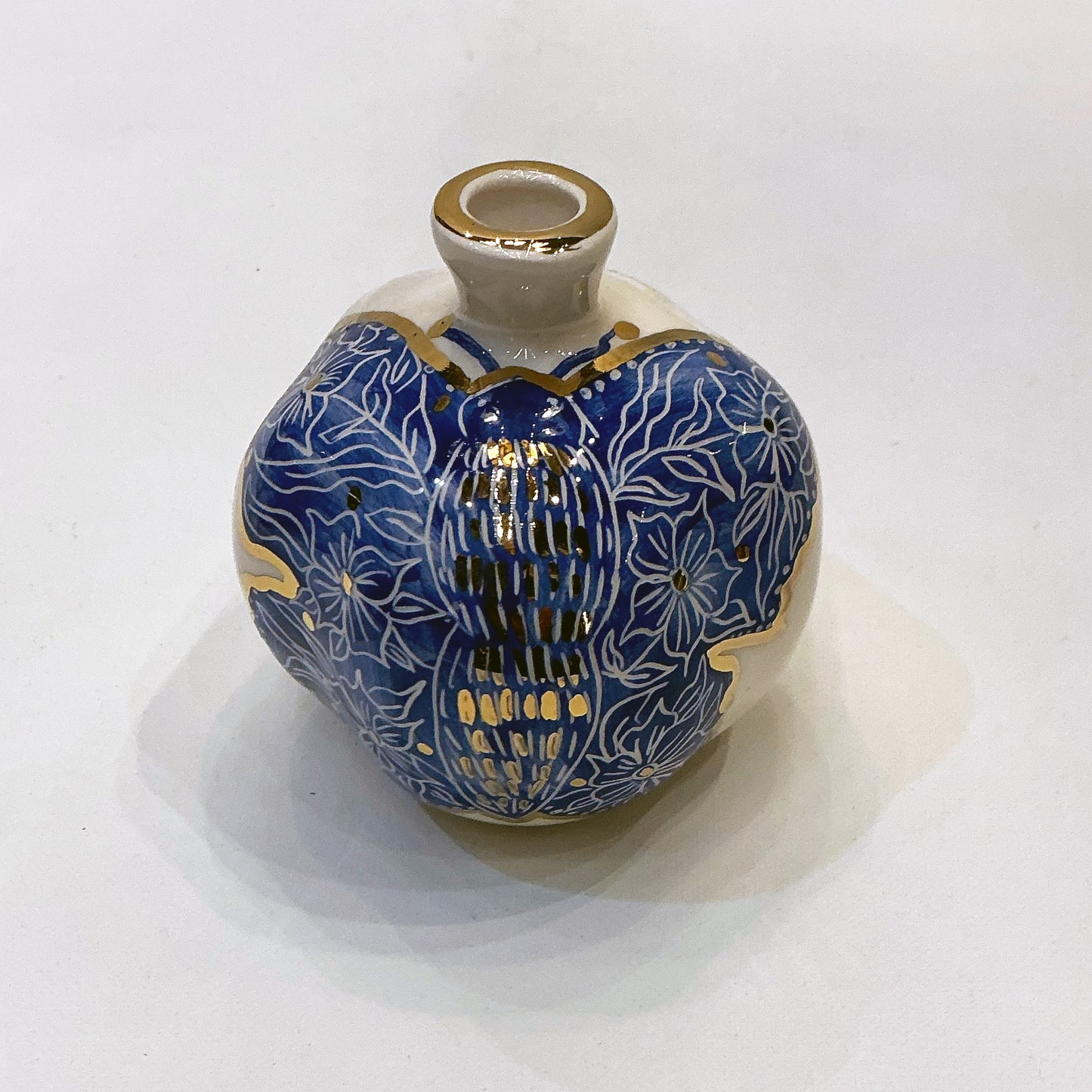 Handmade Ceramic Pomegranate Designed by 11-Carat Gold - Blue