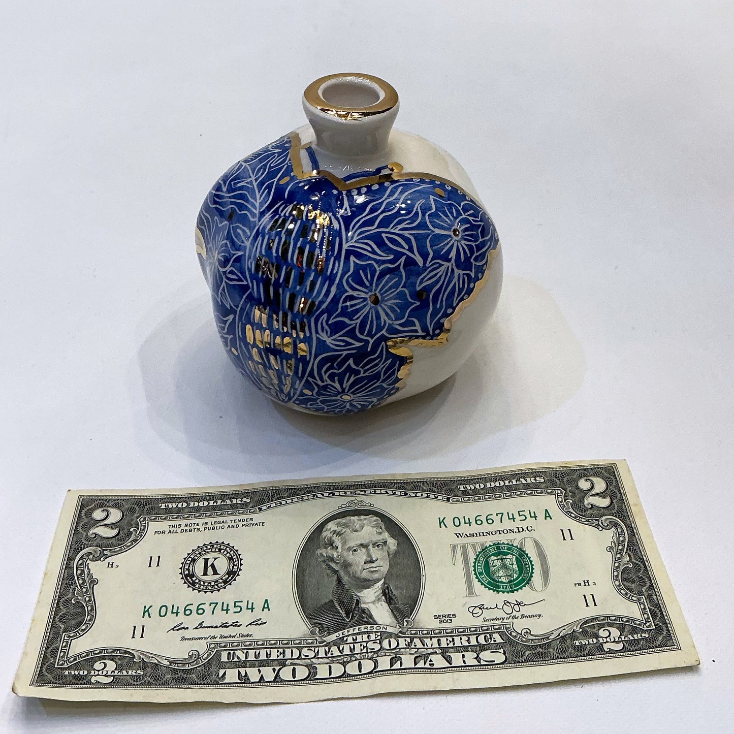 Handmade Ceramic Pomegranate Designed by 11-Carat Gold - Blue