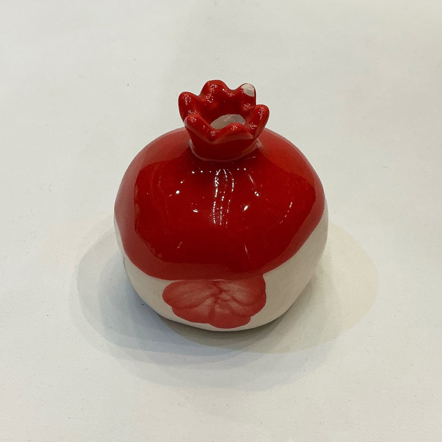 Handmade Medium Size Ceramic Pomegranate - Red