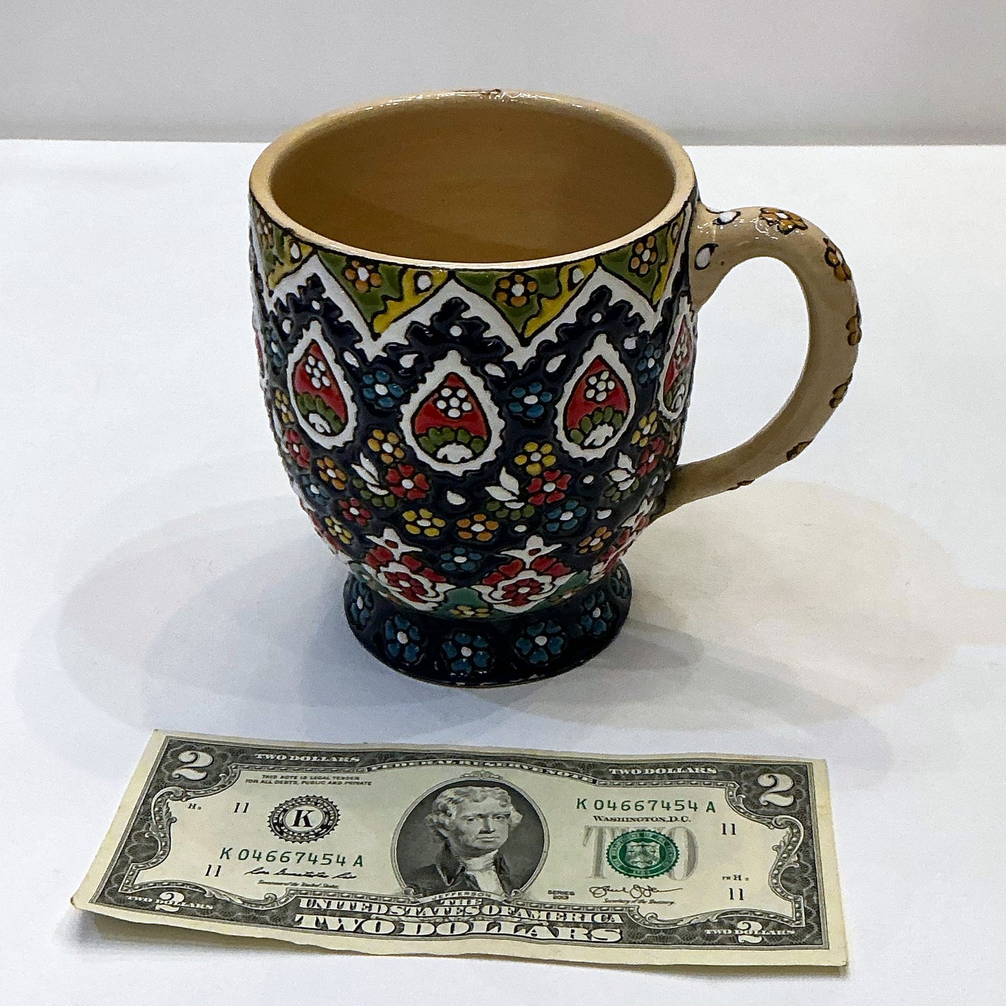 Enamel (Minakari) Handmade Ceramic Mug - Coffee/Tea Cup, Style 2