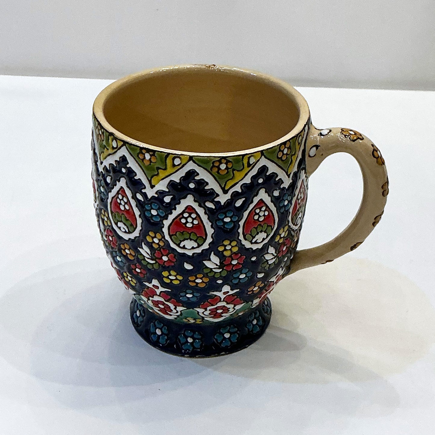 Enamel (Minakari) Handmade Ceramic Mug - Coffee/Tea Cup, Style 2