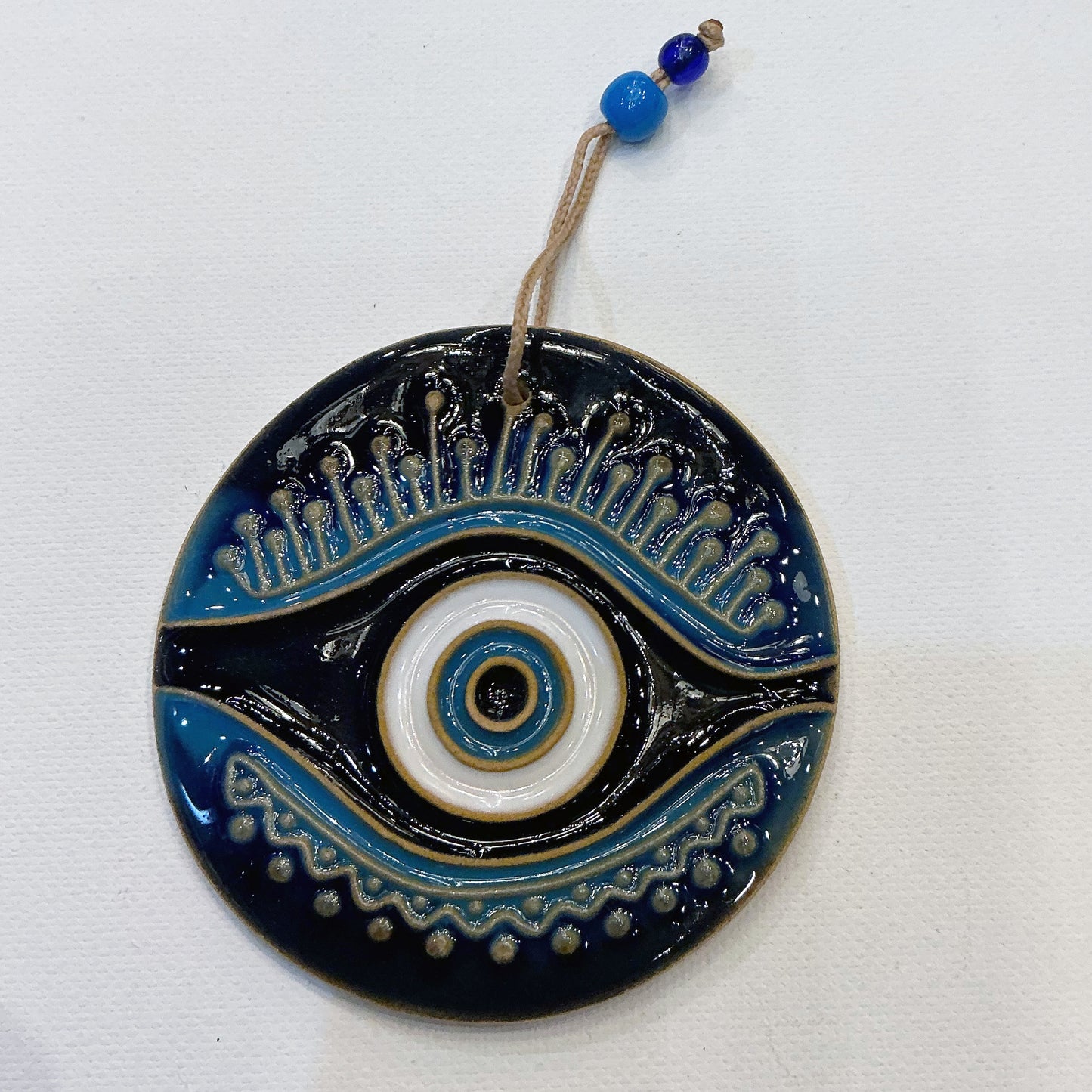 Beautiful Rounded Ceramic Wall Hanging Evil's Eye for your Home Decor in 2 Colors