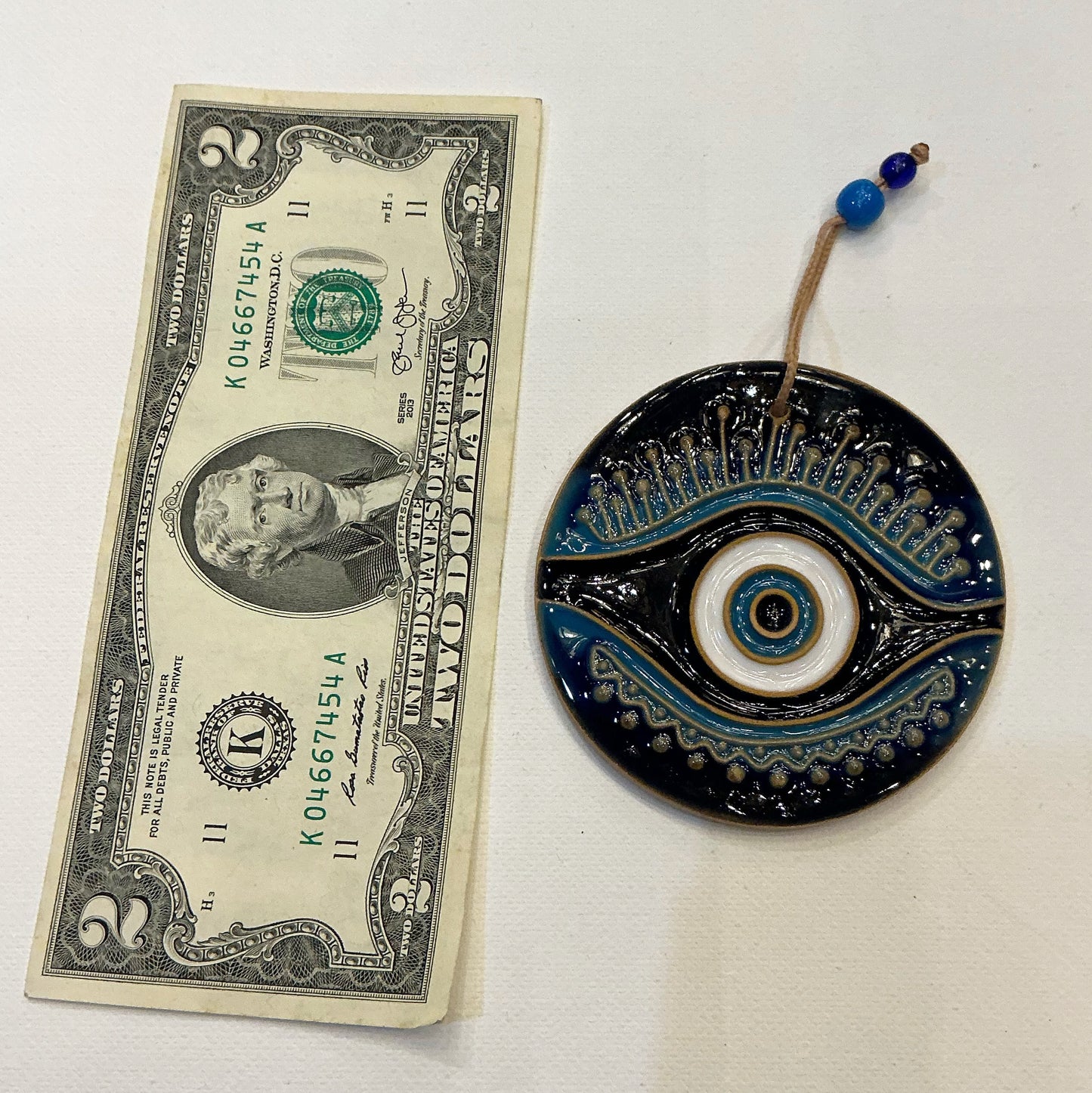 Beautiful Rounded Ceramic Wall Hanging Evil's Eye for your Home Decor in 2 Colors