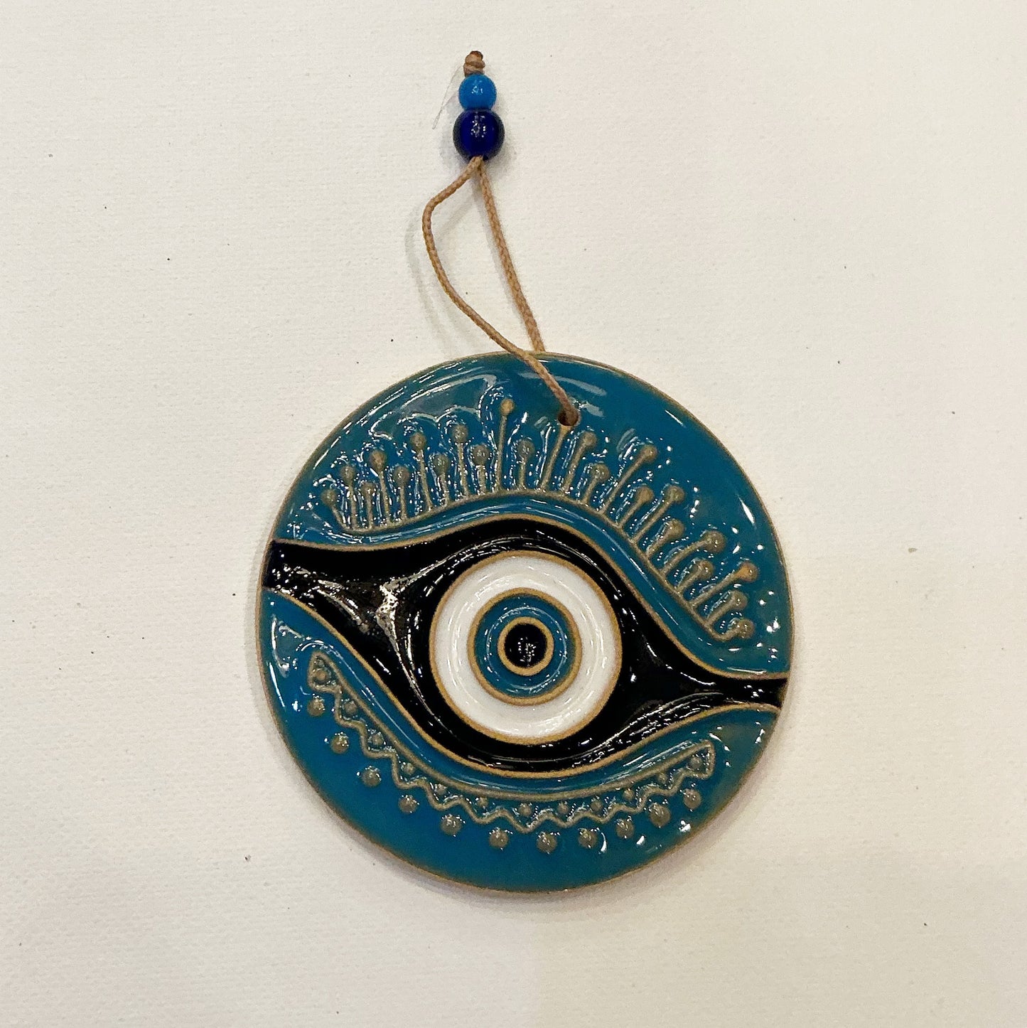 Beautiful Rounded Ceramic Wall Hanging Evil's Eye for your Home Decor in 2 Colors