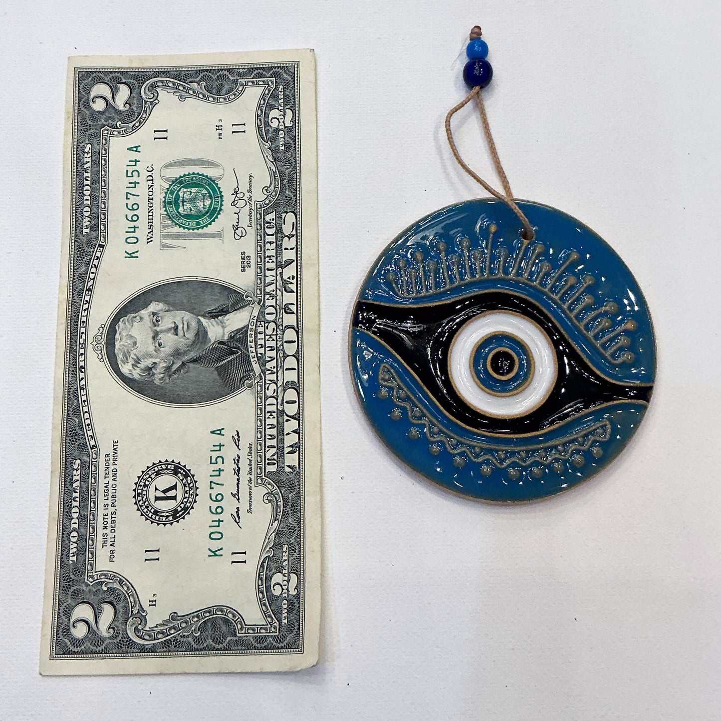 Beautiful Rounded Ceramic Wall Hanging Evil's Eye for your Home Decor in 2 Colors