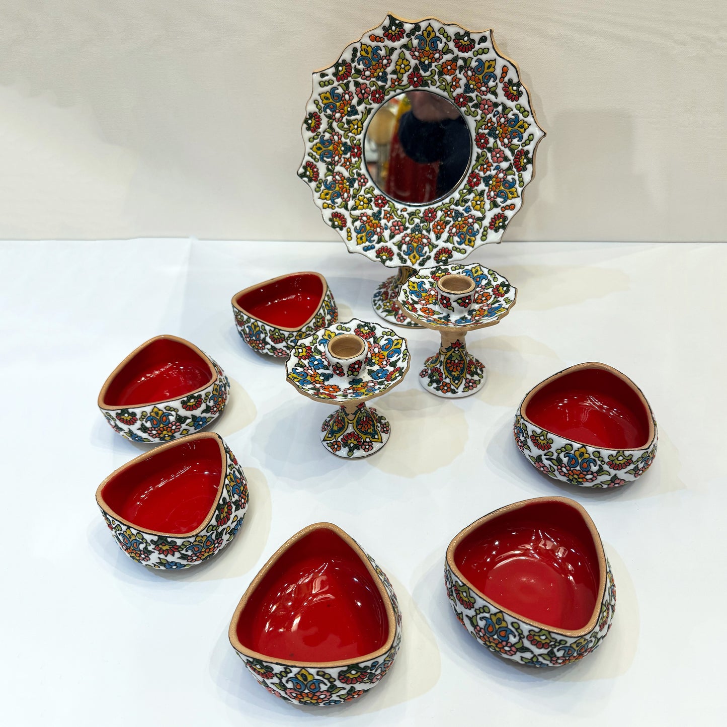 Persian New Year Handmade Set of Haftseen - 9 Pieces - Minakari 2