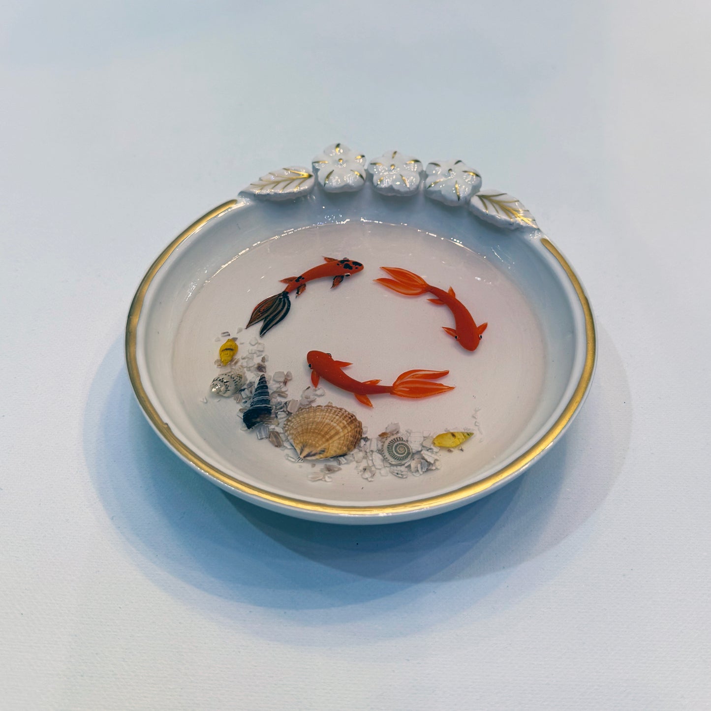 Fish Bowl - Unique Large Ceramic Bowl with Sculptures of Fish!