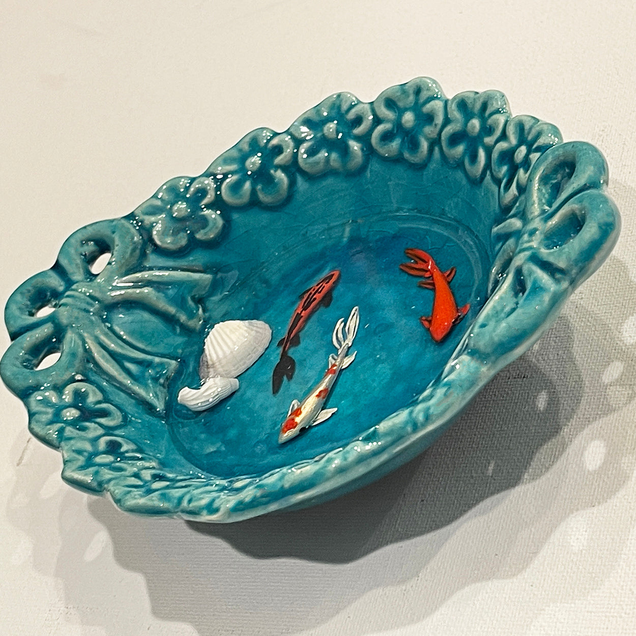 Fish Bowl - Very Beautiful Turquoise Ceramic Bowl - Style#2
