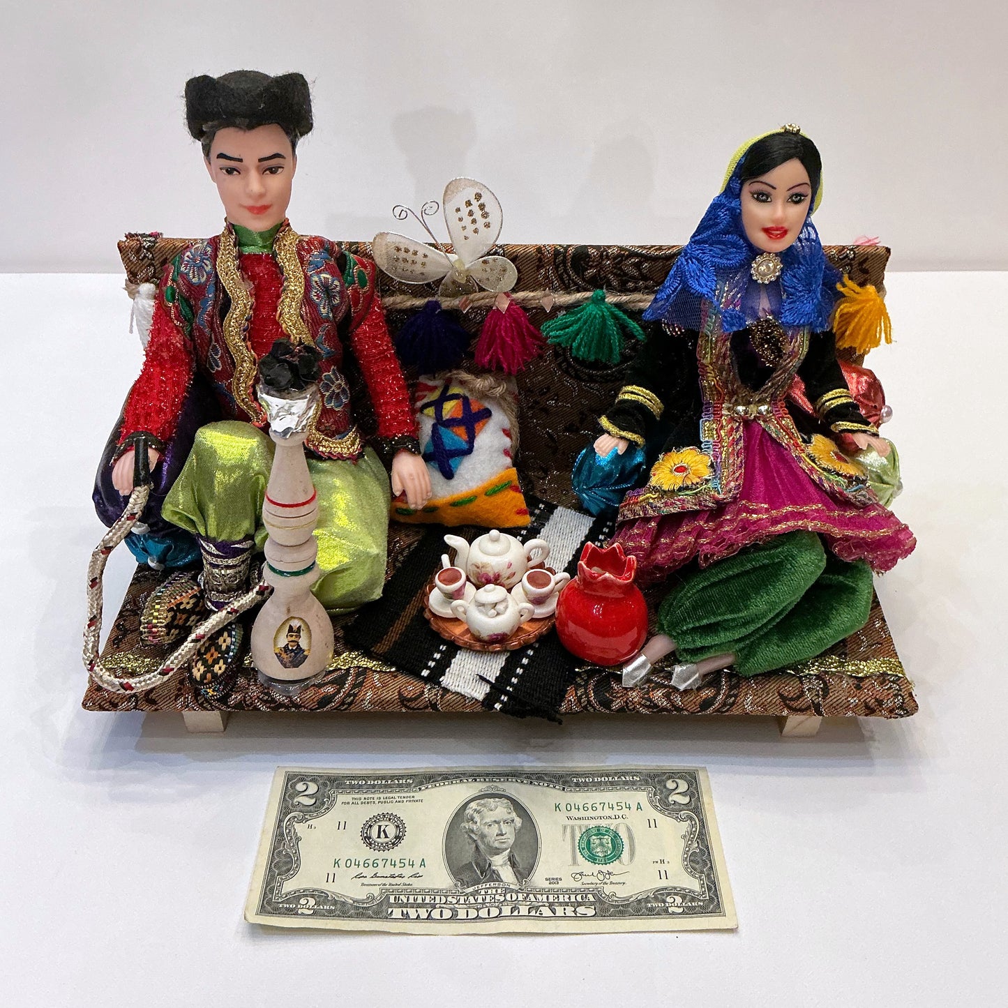 Handmade Dolls at Persian Haftseen with Traditional Dresses- For Haftseen and Home Decor