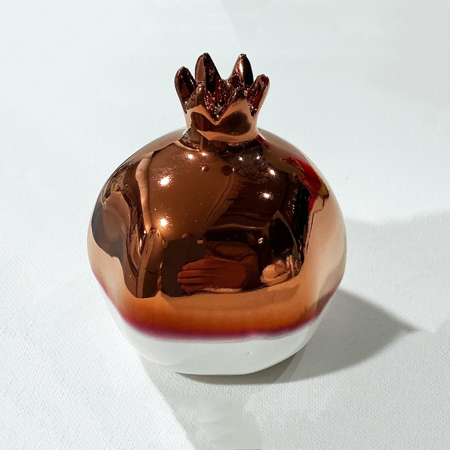 Hand Made Medium Size Ceramic Pomegranate - Copper Plated - in 2 Styles