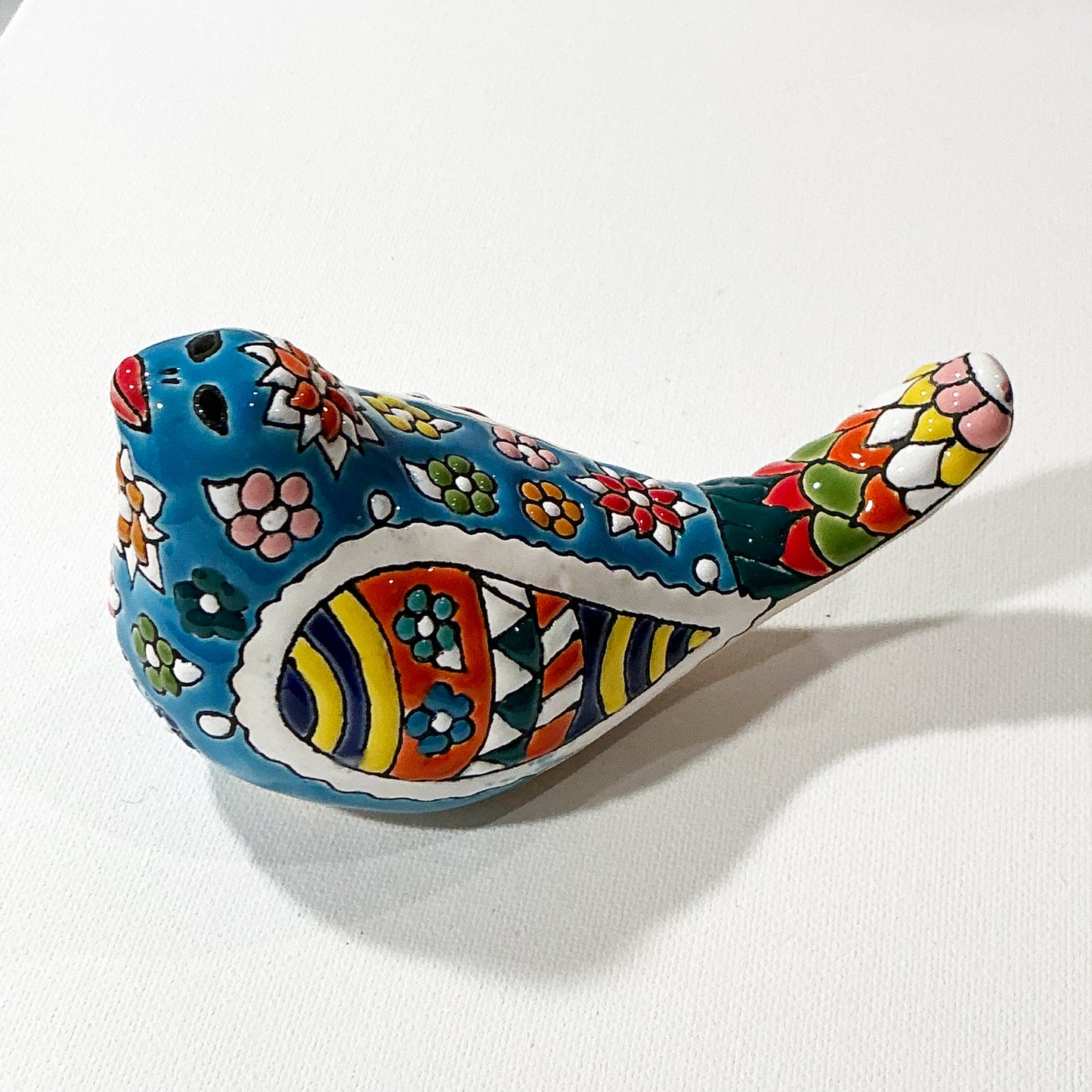 Āmen Dove - Very Beautiful Enameled Ceramic Statue - Lovely Colorful Ceramic Mina Bird!