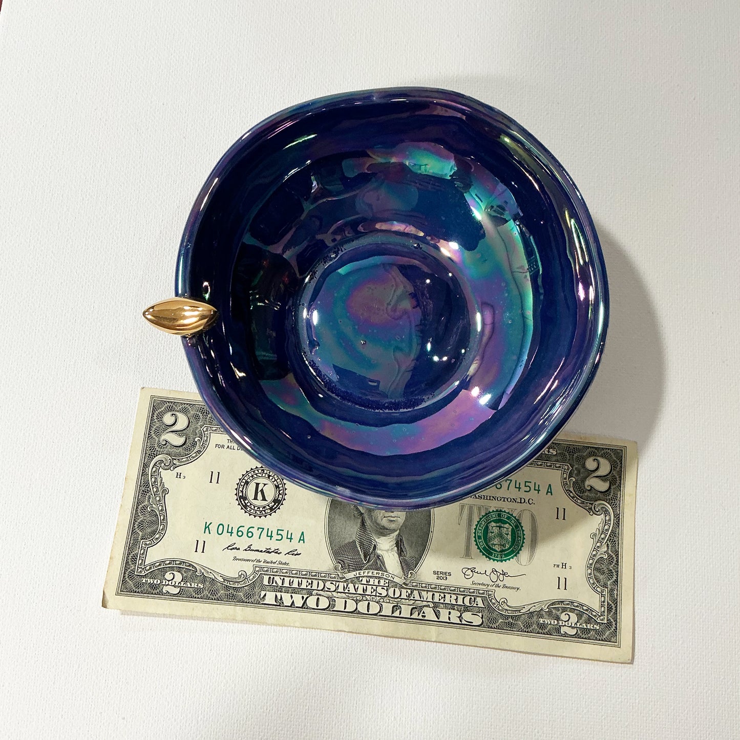 Ceramic Bowl - Unique Bowl for your Haftseen, Home or Office Decor With a Golden Bird Design