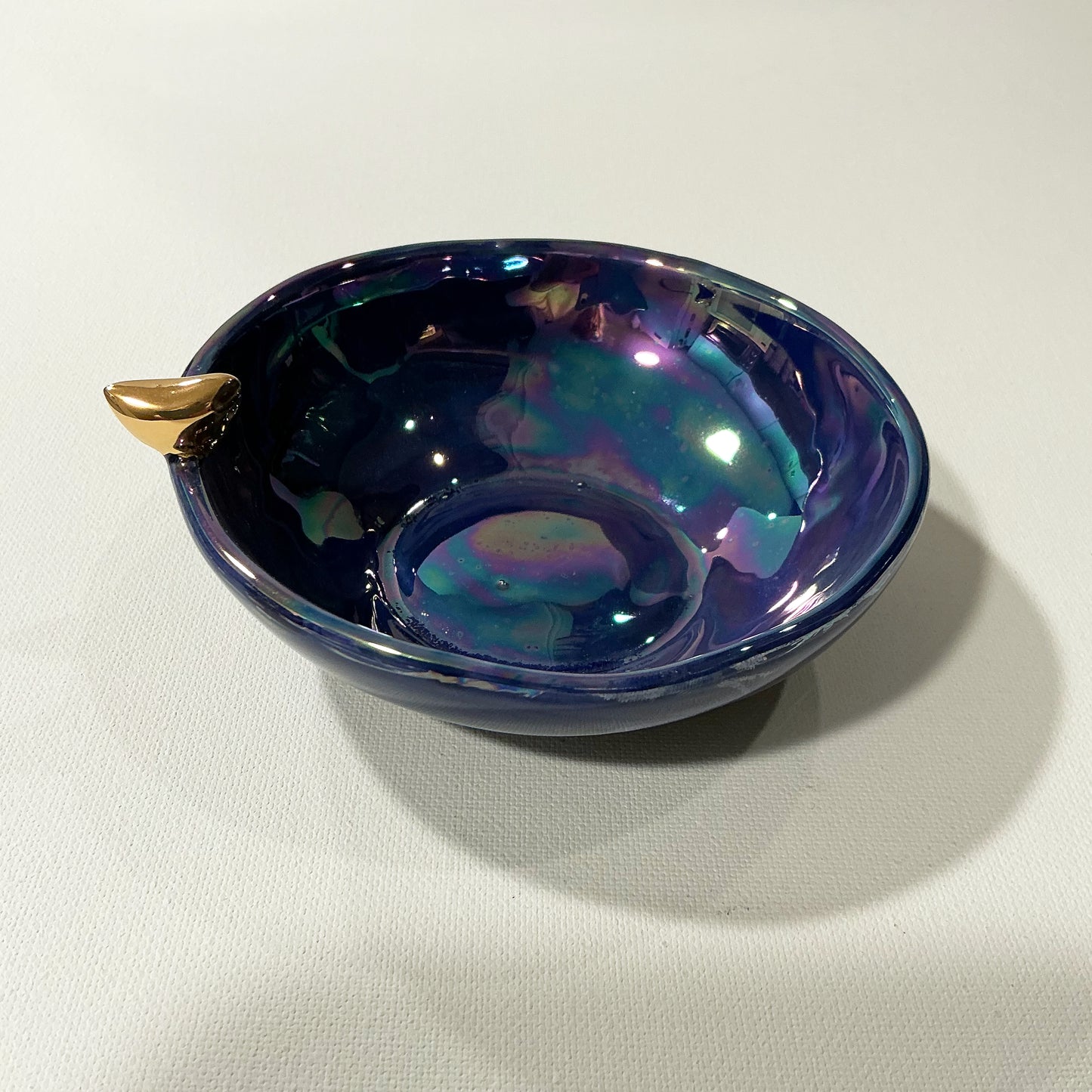 Ceramic Bowl - Unique Bowl for your Haftseen, Home or Office Decor With a Golden Bird Design