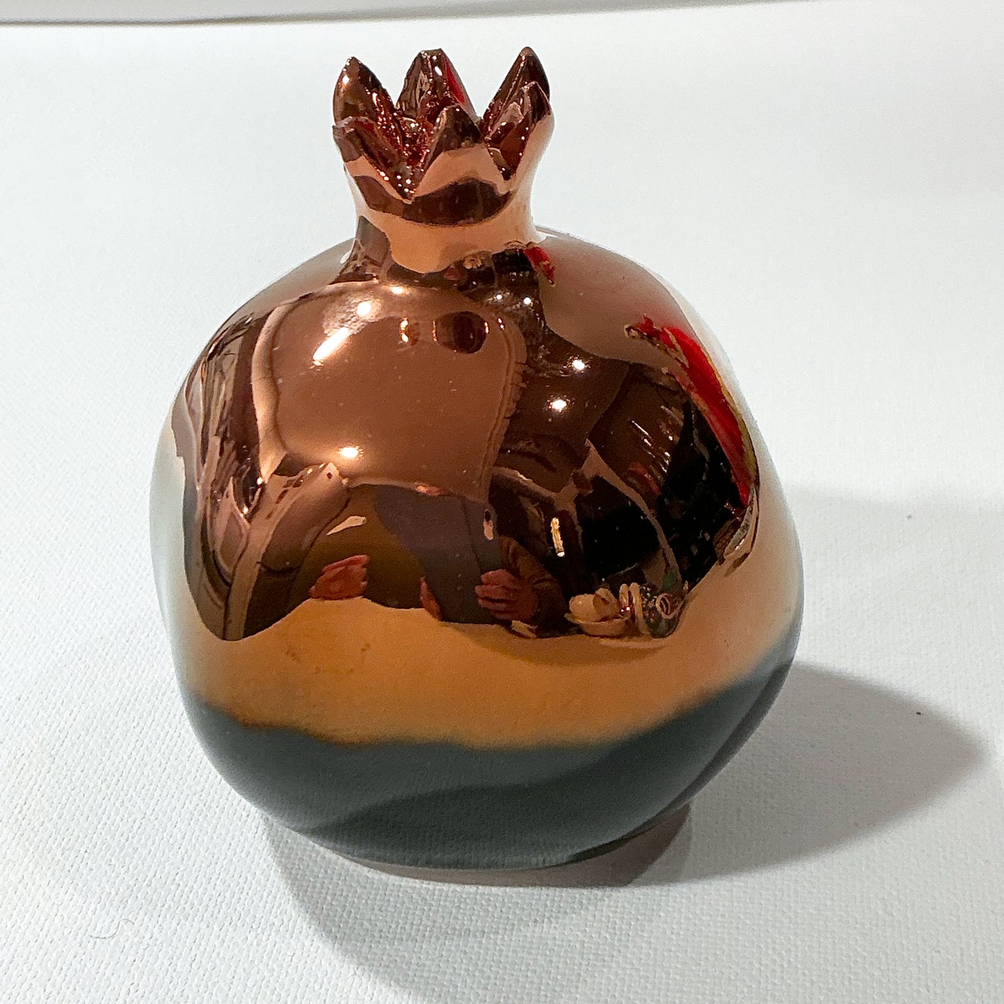 Hand Made Medium Size Ceramic Pomegranate - Copper Plated - in 2 Styles