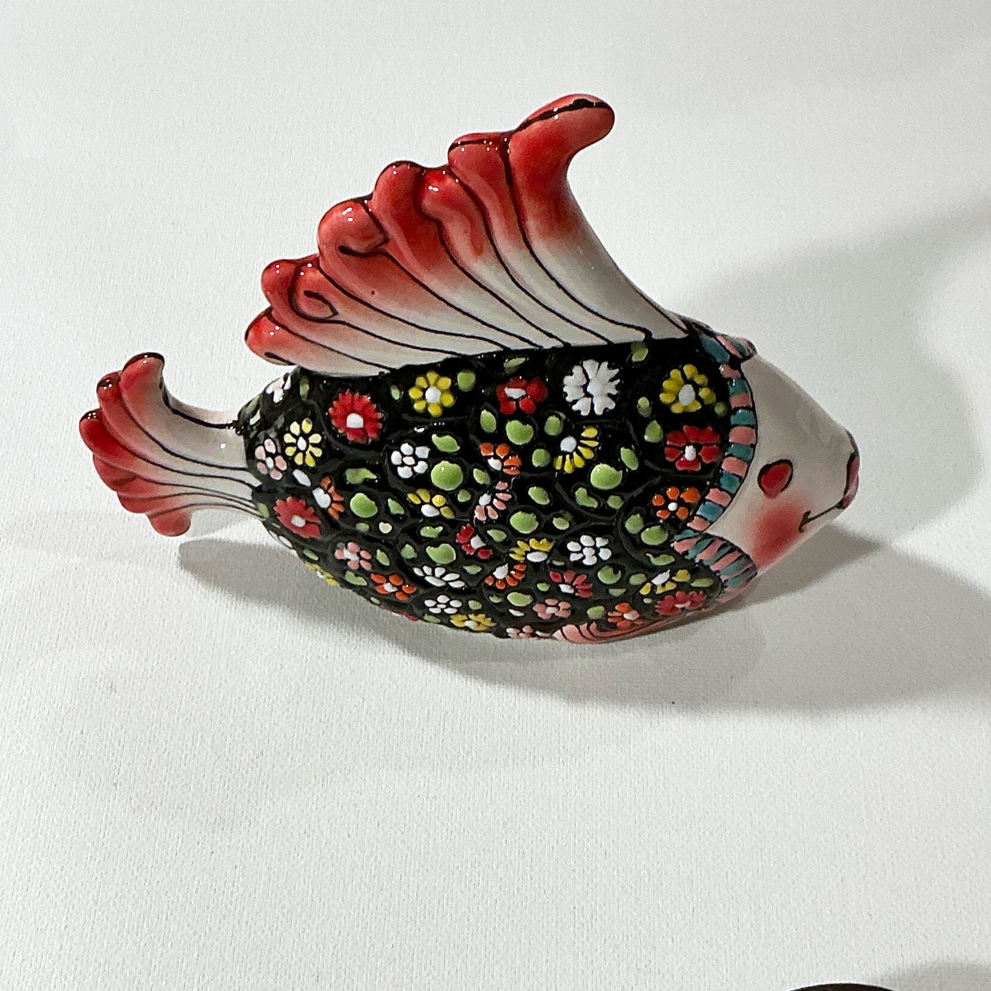 Lovely Fish - Very Beautiful Enameled Ceramic Statue