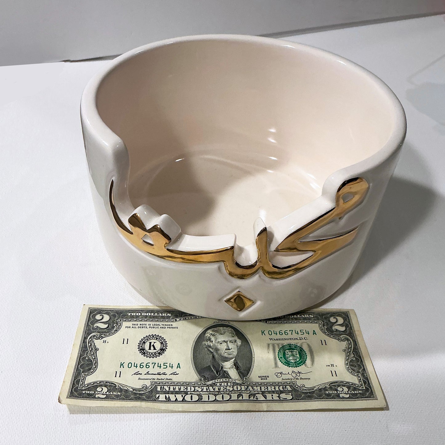 Beautiful Ceramic Chocolate Container Designed with Calligraphy of the Word of Love in Farsi