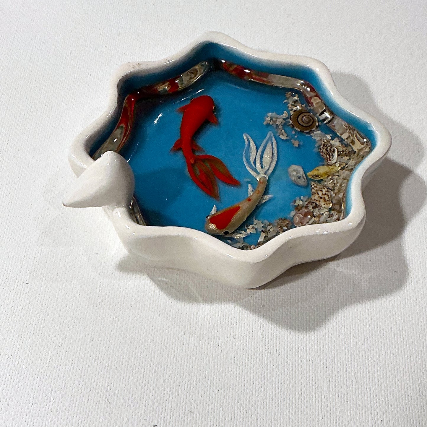 Fish Bowl - Very Beautiful White Ceramic Bowl - Style#3