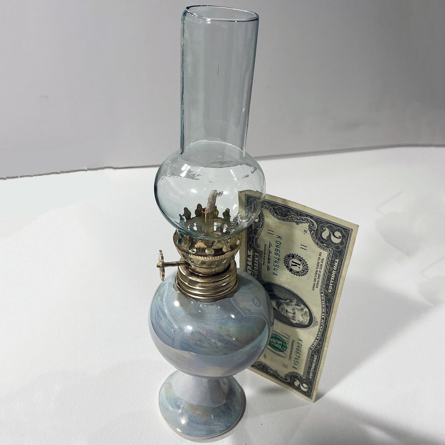 A Vintage Style Ceramic Kerosene Lamp with a Beautiful Shape