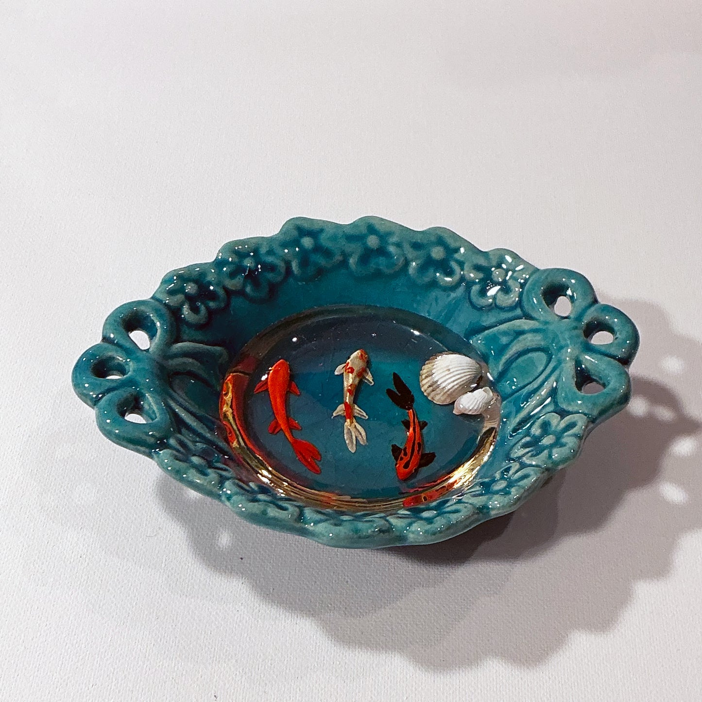 Fish Bowl - Very Beautiful Turquoise Ceramic Bowl - Style#2