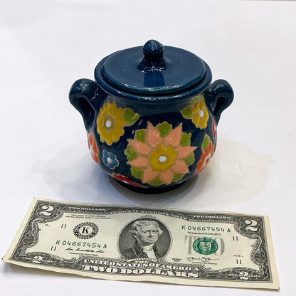 Handmade Enameled Ceramic Pottery - A Vintage Style Container with Lid, Style 4