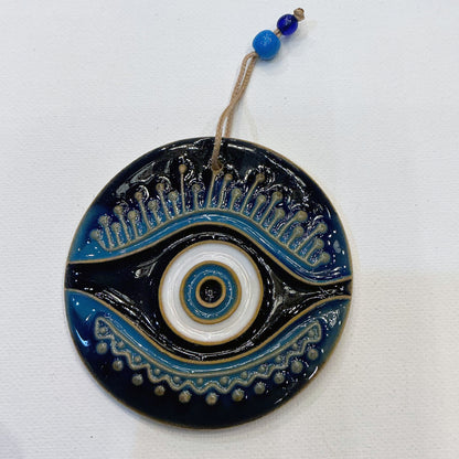 Beautiful Rounded Ceramic Wall Hanging Evil's Eye for your Home Decor in 2 Colors