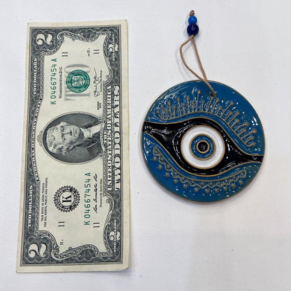 Beautiful Rounded Ceramic Wall Hanging Evil's Eye for your Home Decor in 2 Colors