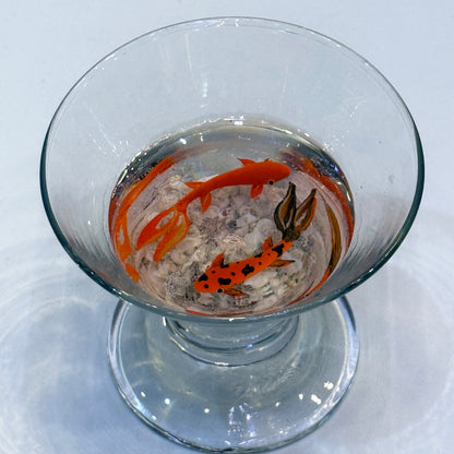 Fish Bowl - Unique Clear Glass Bowl with Sculptures of Fishes! Style 2