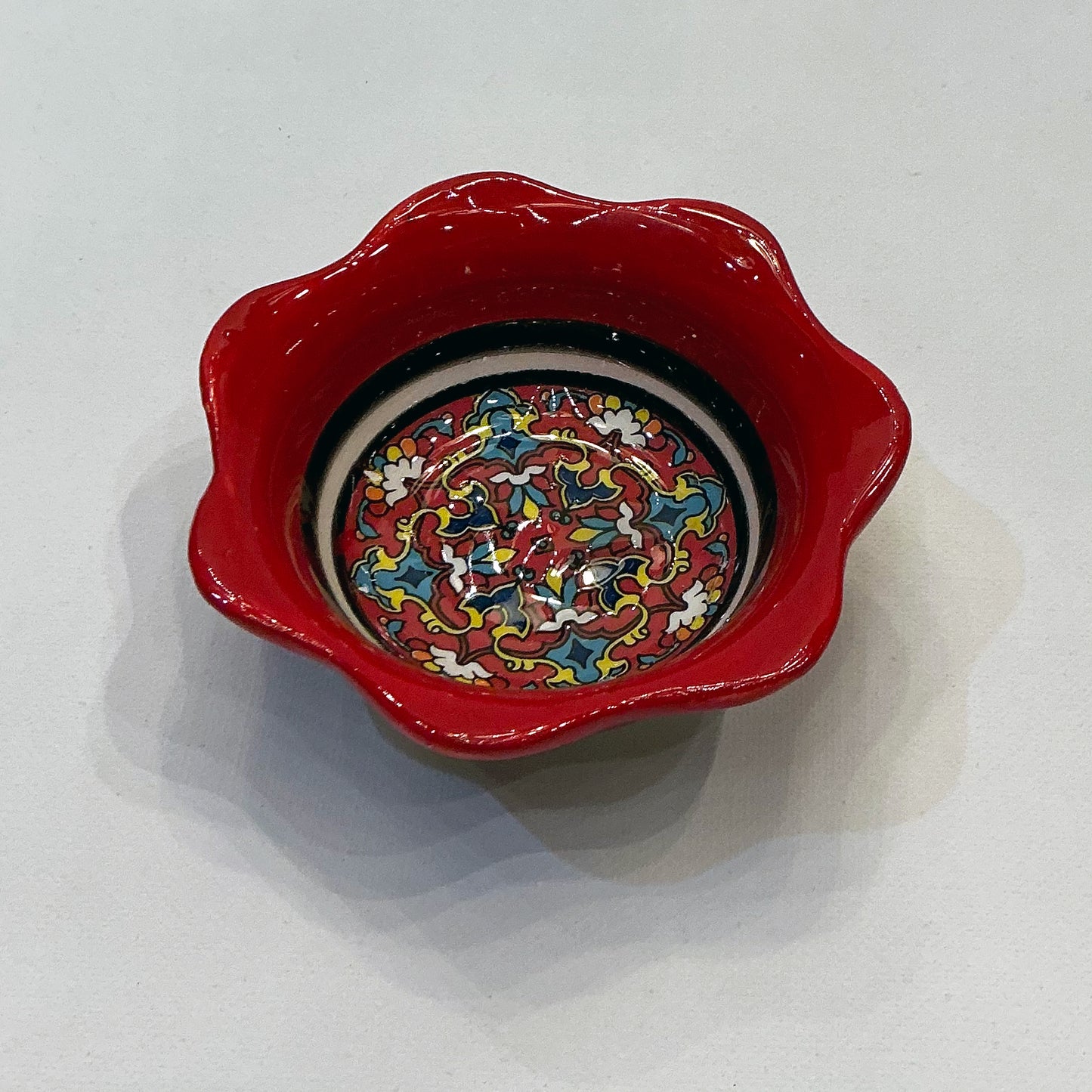 Enameled Ceramic Bowl - Perfect for Your Haftseen, Home or Office Decor & Everyday Usage, Red