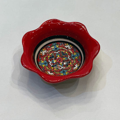 Enameled Ceramic Bowl - Perfect for Your Haftseen, Home or Office Decor & Everyday Usage, Red