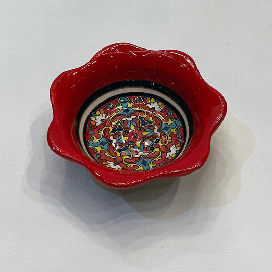 Enameled Ceramic Bowl - Perfect for Your Haftseen, Home or Office Decor & Everyday Usage, Red