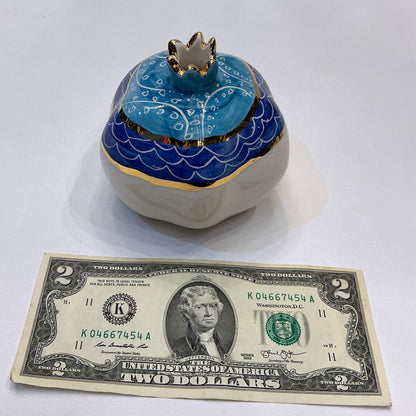 Handmade Ceramic Pomegranate Designed by 11-Carat Gold -  Navy Blue, in 2 Designs