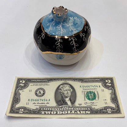 Handmade Ceramic Pomegranate Designed by 11-Carat Gold -  Navy Blue, in 2 Designs