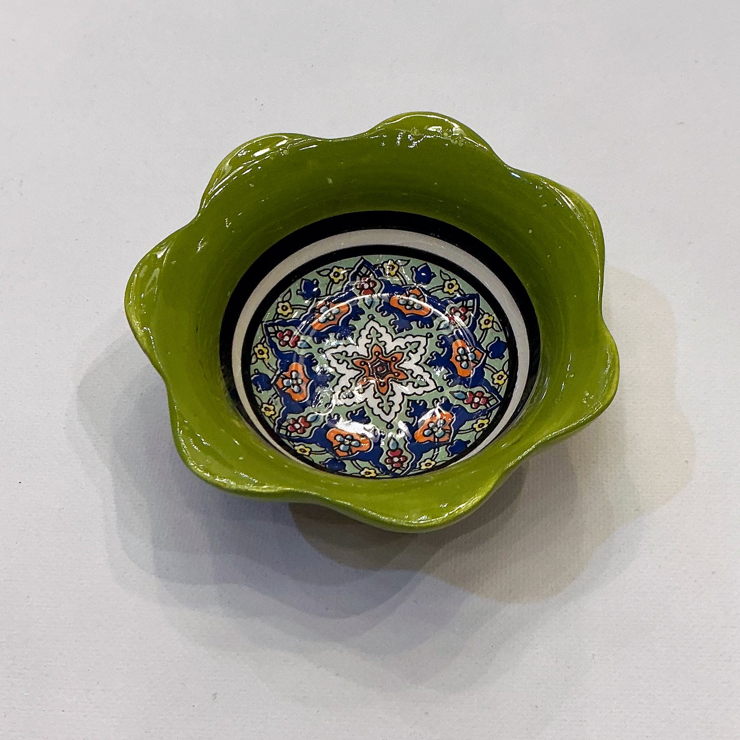Enameled Ceramic Bowl - Perfect for Your Haftseen, Home or Office Decor & Everyday Usage, Green