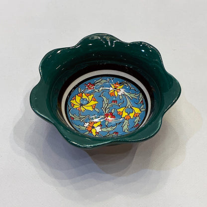 Enameled Ceramic Bowl - Perfect for Your Haftseen, Home or Office Decor & Everyday Usage, Hunter Green