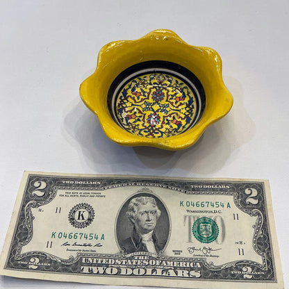 Enameled Ceramic Bowl - Perfect for Your Haftseen, Home or Office Decor & Everyday Usage, Yellow