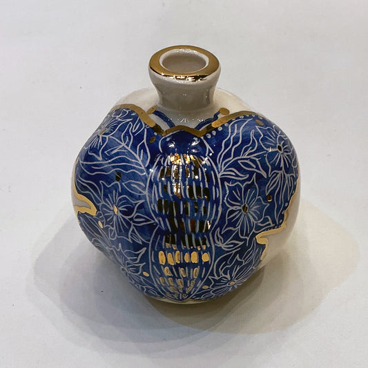 Handmade Ceramic Pomegranate Designed by 11-Carat Gold - Blue Gold