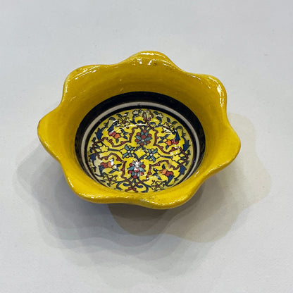 Enameled Ceramic Bowl - Perfect for Your Haftseen, Home or Office Decor & Everyday Usage, Yellow