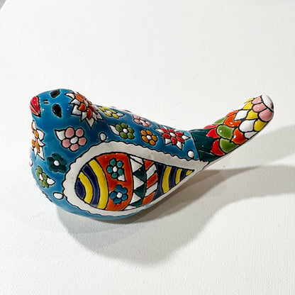 Āmen Dove - Very Beautiful Enameled Ceramic Statue - Lovely Colorful Ceramic Mina Bird!