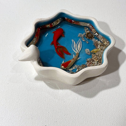 Fish Bowl - Very Beautiful White Ceramic Bowl - Style#3